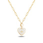 14K Solid Gold Enamel Heart Necklace