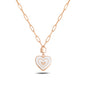 14K Solid Gold Enamel Heart Necklace