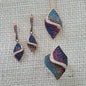 925 Sterling Silver Multicolor Wave Jewellery Set