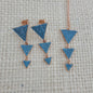 925 Sterling Silver Turquoise Stone Triangle Jewellery Set