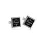 925 Sterling Silver Custom Name Square Cufflinks for Men