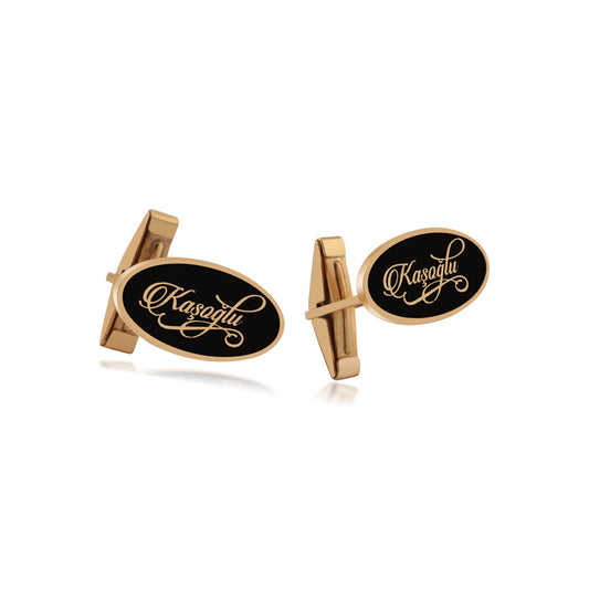 925 Sterling Silver Custom Name Cufflinks for Men