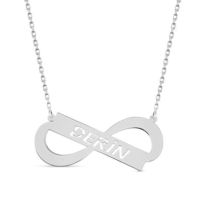 925 Sterling Silver Custom Name Eternity Necklace