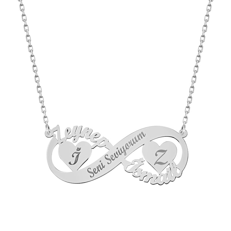 925 Sterling Silver Custom Name Eternity Necklace