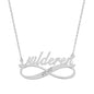 925 Sterling Silver Custom Name Date Eternity Necklace