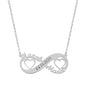 925 Sterling Silver Custom Name Date Eternity Heart Necklace