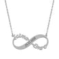 925 Sterling Silver Custom Name Date Eternity Necklace