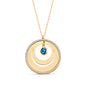 925 Sterling Silver Evil Eye Moon Zircon Stone Round Necklace