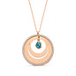 925 Sterling Silver Evil Eye Moon Zircon Stone Round Necklace