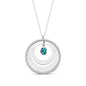 925 Sterling Silver Evil Eye Moon Zircon Stone Round Necklace