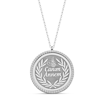 925 Sterling Silver Custom Name Round Necklace