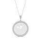 925 Sterling Silver Custom Name Zircon Stone  Round Newborn Necklace