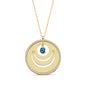 925 Sterling Silver Evil Eye Zircon Stone Round Necklace