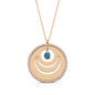 925 Sterling Silver Evil Eye Zircon Stone Round Necklace