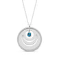 925 Sterling Silver Evil Eye Zircon Stone Round Necklace