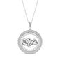 925 Sterling Silver Sleeping Baby Girl & Boy Zircon Stone Necklace