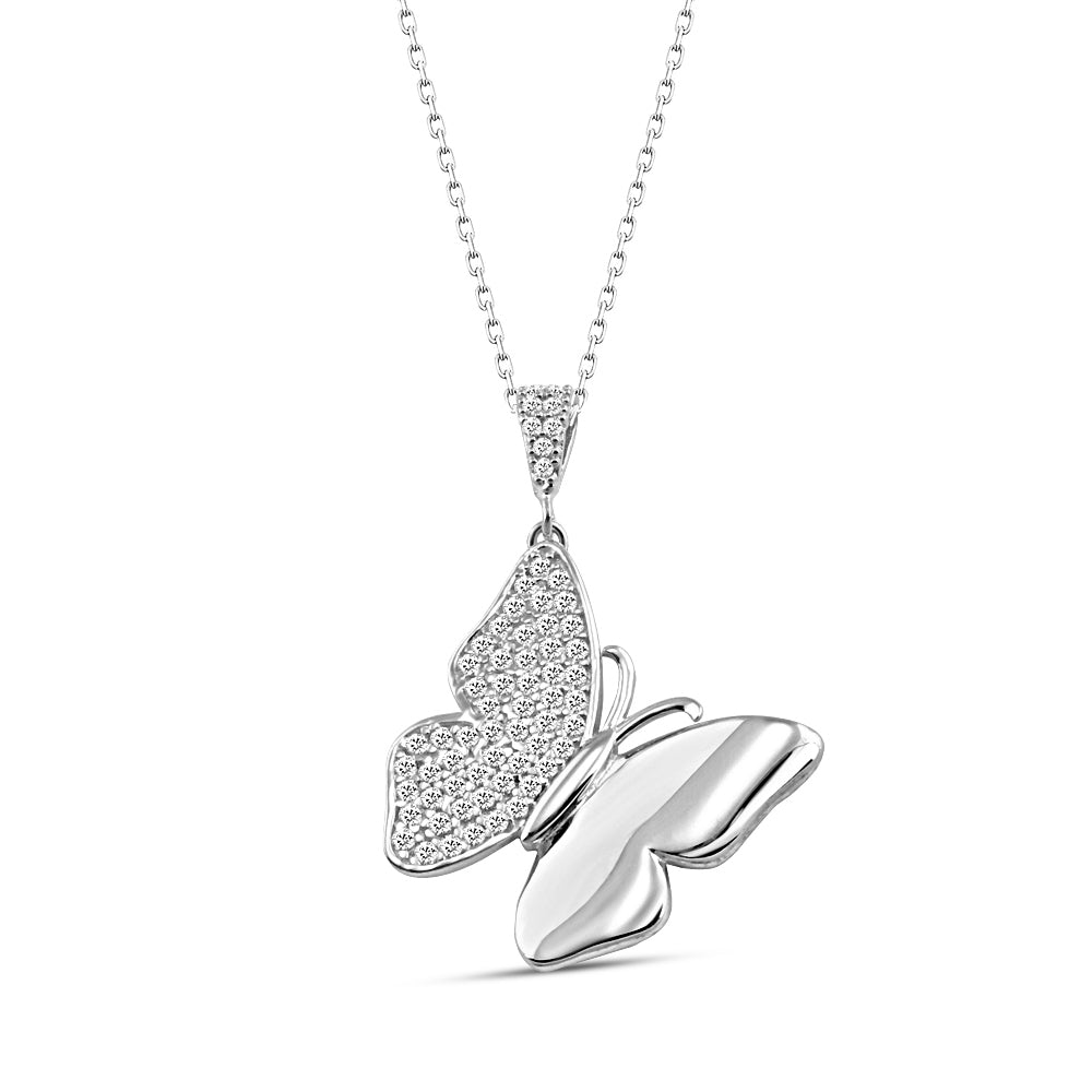 925 Sterling Silver Personalized Butterfly Necklace