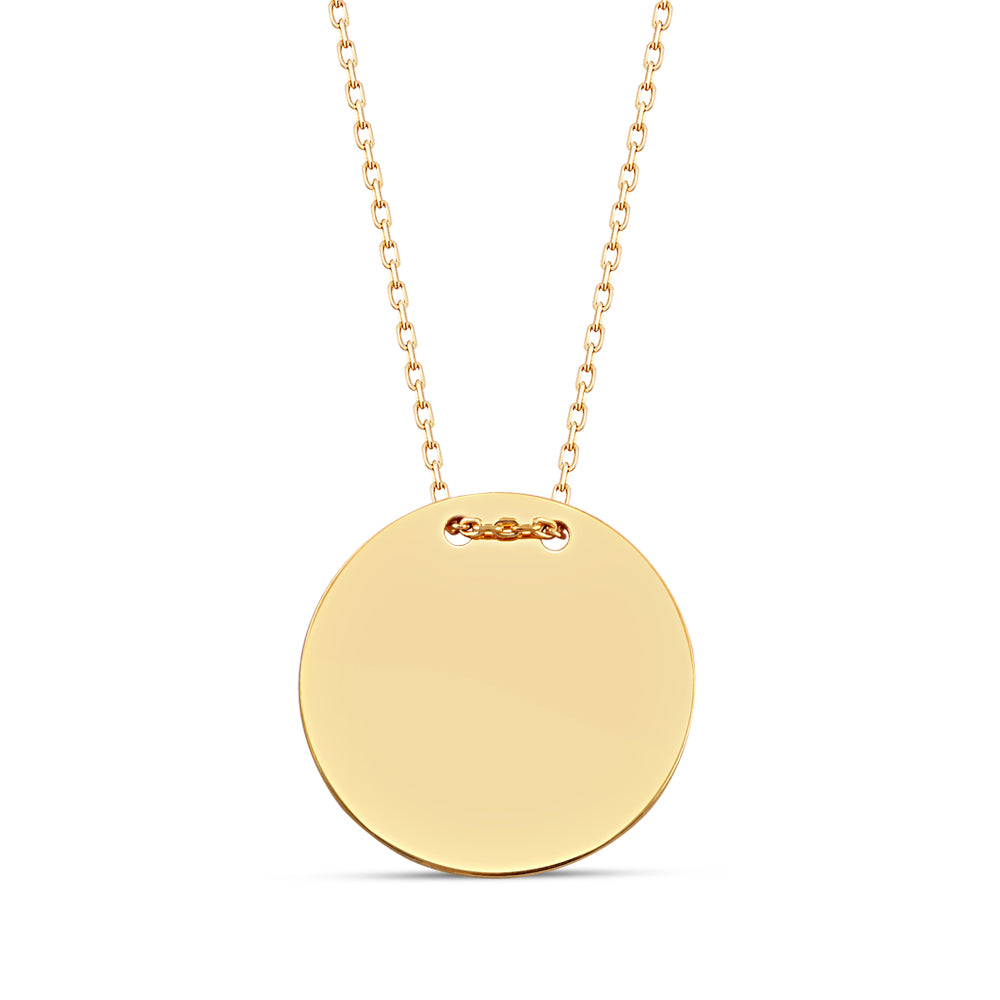 925 Sterling Silver Personalized Gold Medallion Necklace