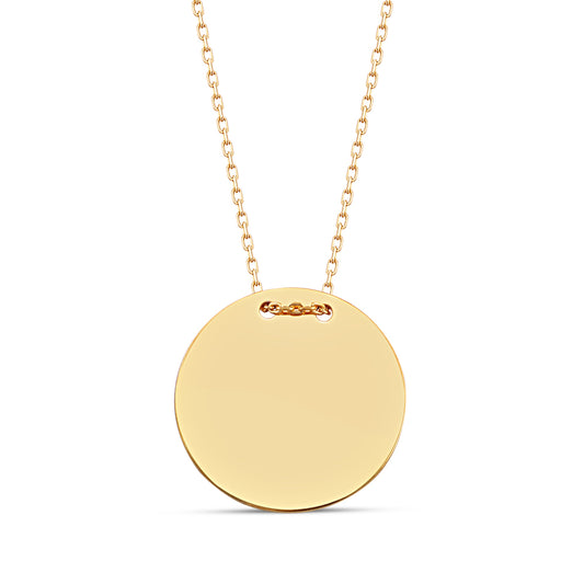 925 Sterling Silver Personalized Gold Medallion Necklace