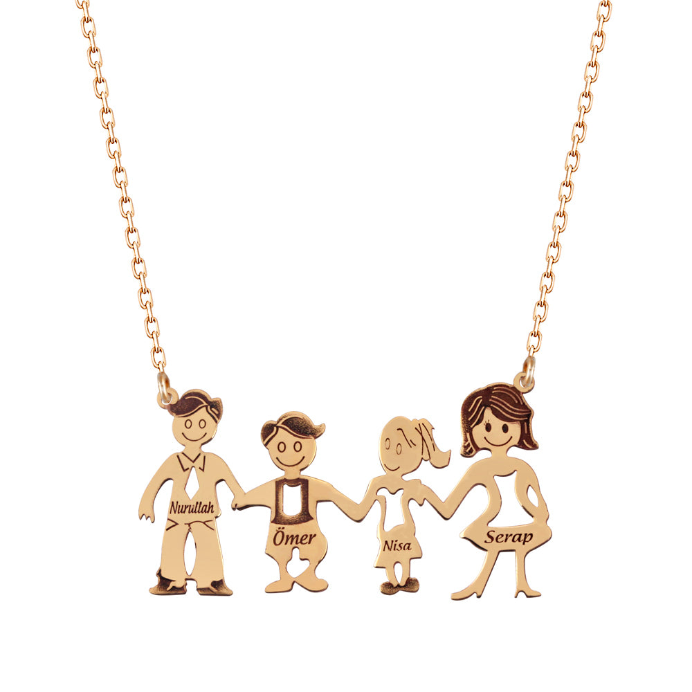 925 Sterling Silver Personalized Family Necklace