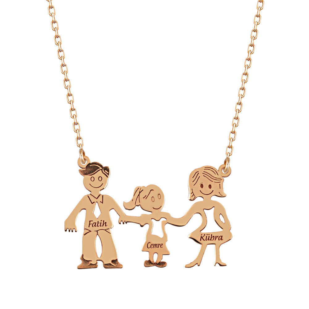 925 Sterling Silver Personalized Family Necklace