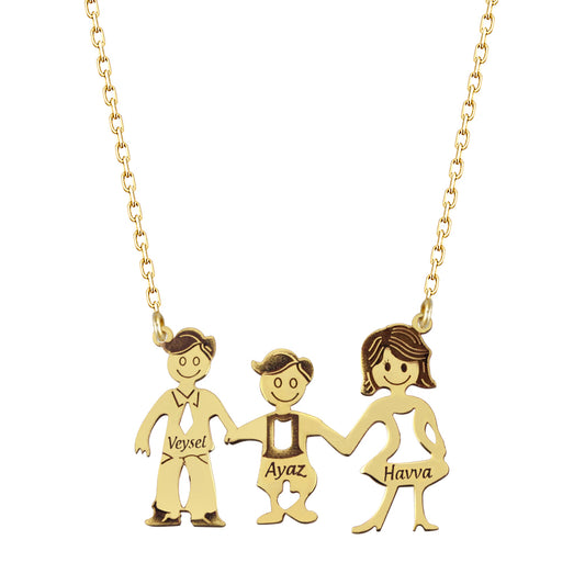 925 Sterling Silver Personalized Family Necklace