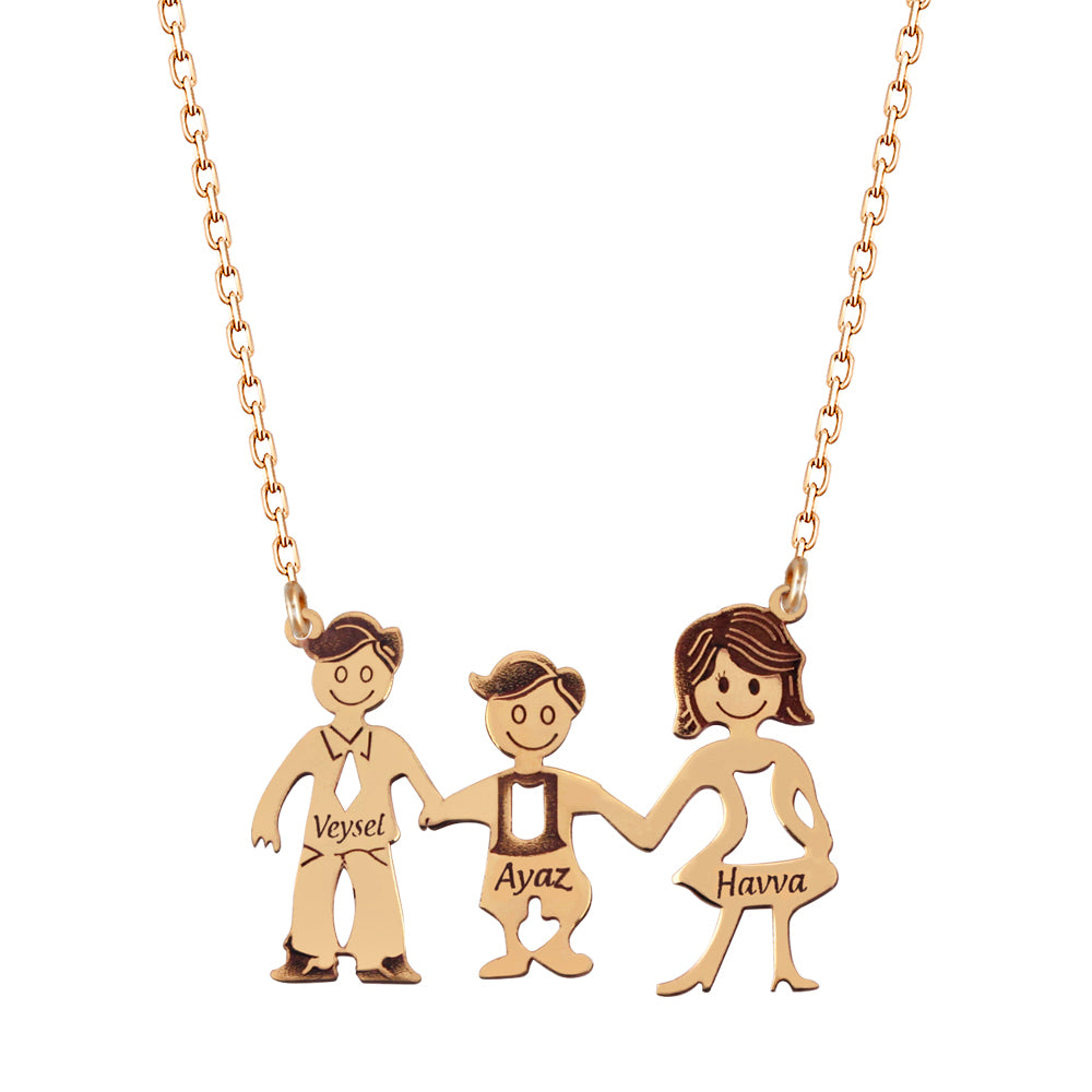 925 Sterling Silver Personalized Family Necklace