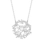 925 Sterling Silver Custom Name Flower Bird Motif Necklace