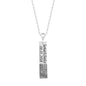 925 Sterling Silver Custom Name Date Fingerprint Vertical Plate Necklace