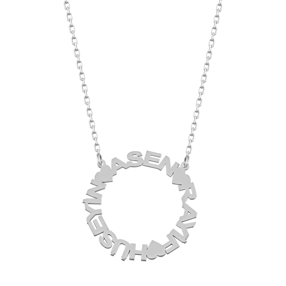 925 Sterling Silver Custom Name Circle Necklace