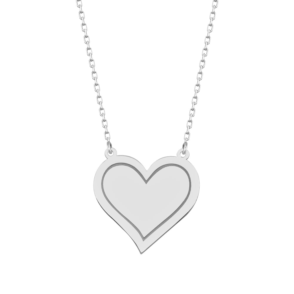 925 Sterling Silver Personalized Heart Necklace