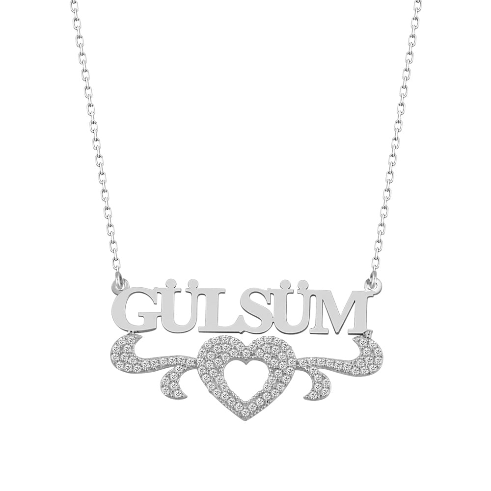 925 Sterling Silver Personalized Custom Name Heart Necklace