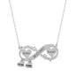 925 Sterling Silver Custom Name Eternity Heart Family Necklace