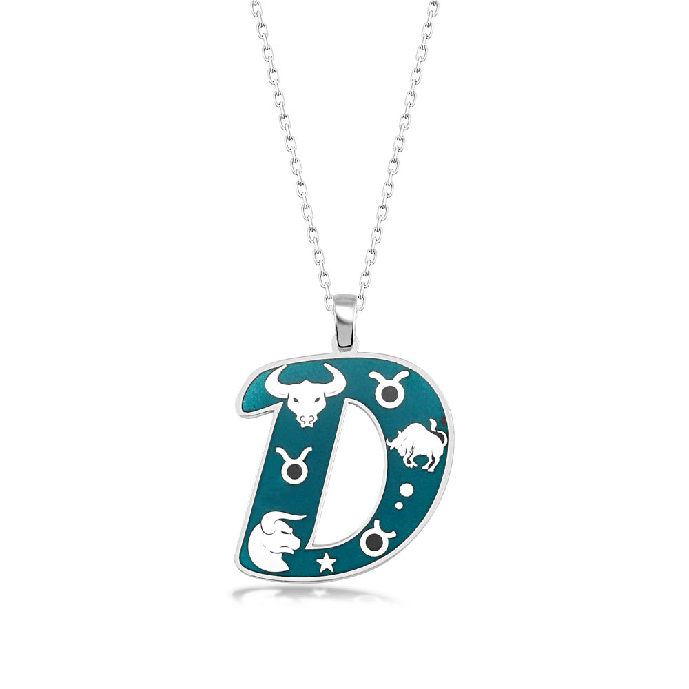 925 Sterling Silver Personalized Custom Id Taurus Horoscope Necklace