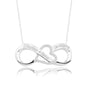 925 Sterling Silver Personalized Custom Name Heart Eternity Necklace