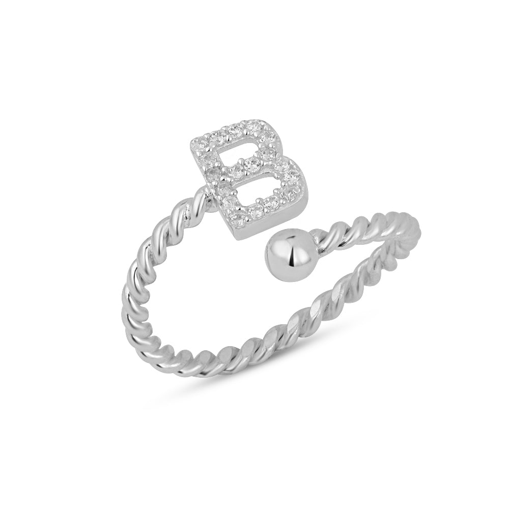 925 Sterling Silver Personalized Custom Name Adjustablle Auger Ring