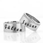 925 Sterling Silver Personalized Custom Name Date Wedding Ring