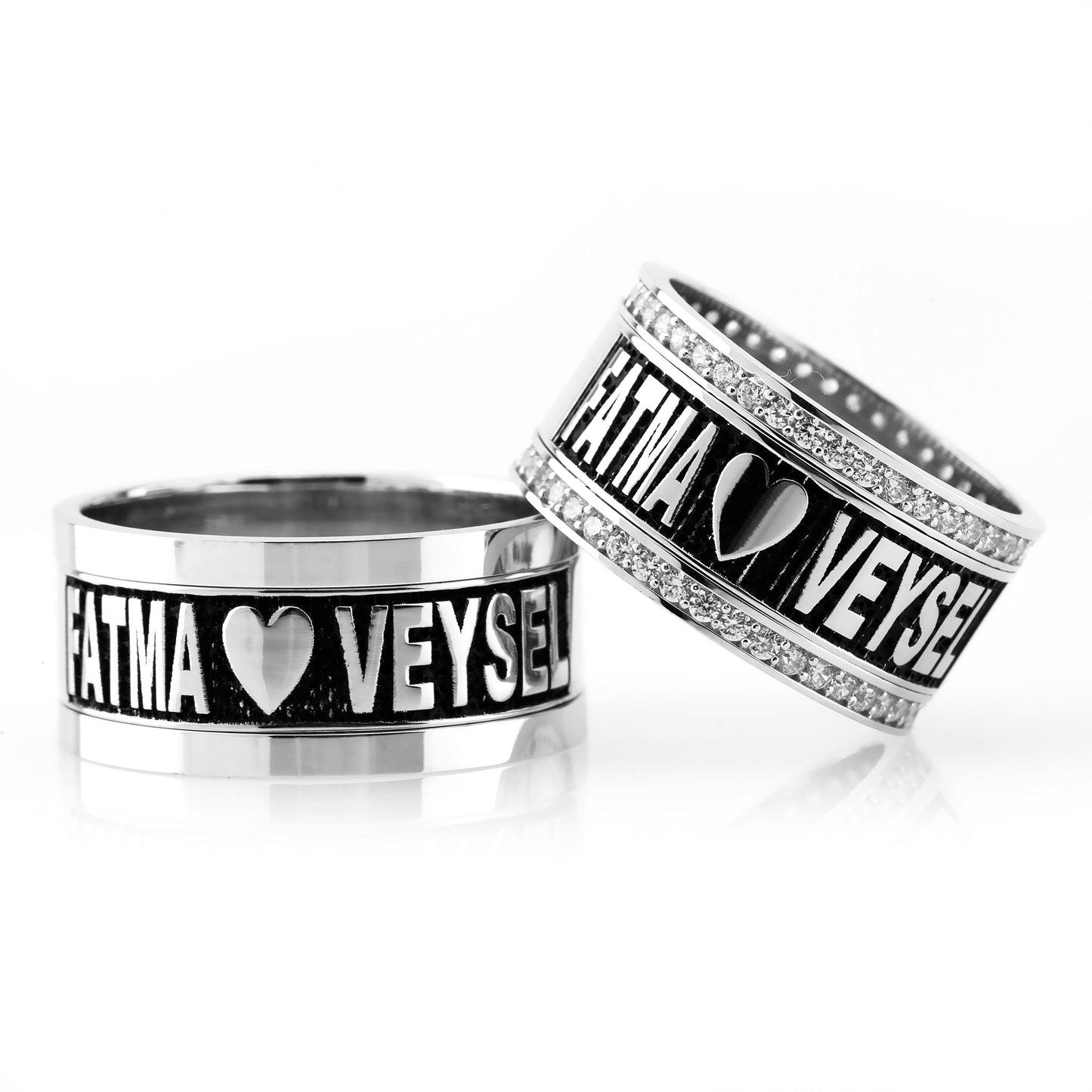 925 Sterling Silver Personalized Custom Name Wedding Ring