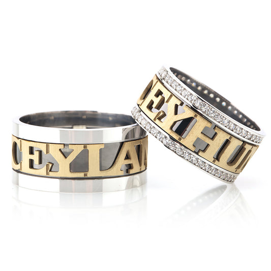 925 Sterling Silver Personalized Custom Name Wedding Ring