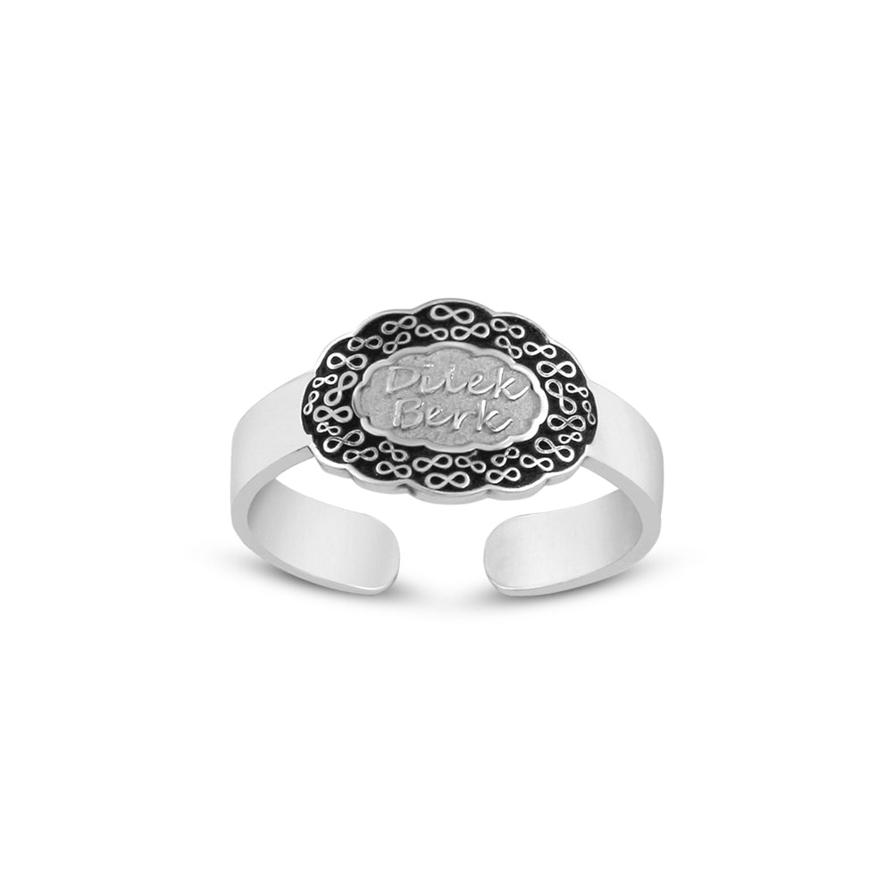 925 Sterling Silver Personalized Custom Adjustable Name Ring