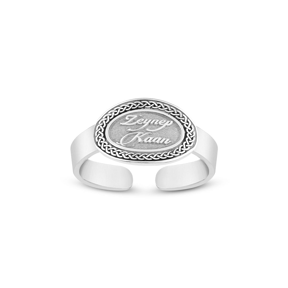 925 Sterling Silver Personalized Custom Adjustable Name Ring