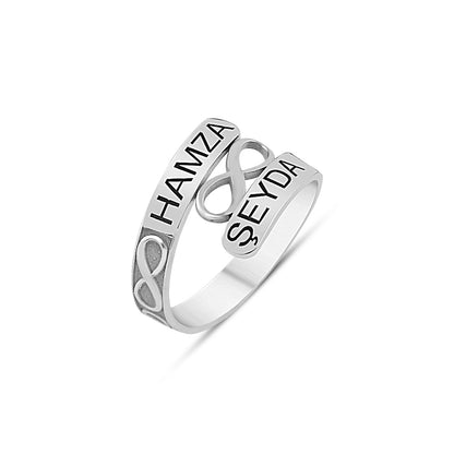 925 Sterling Silver Personalized Custom Name Eternity Ring