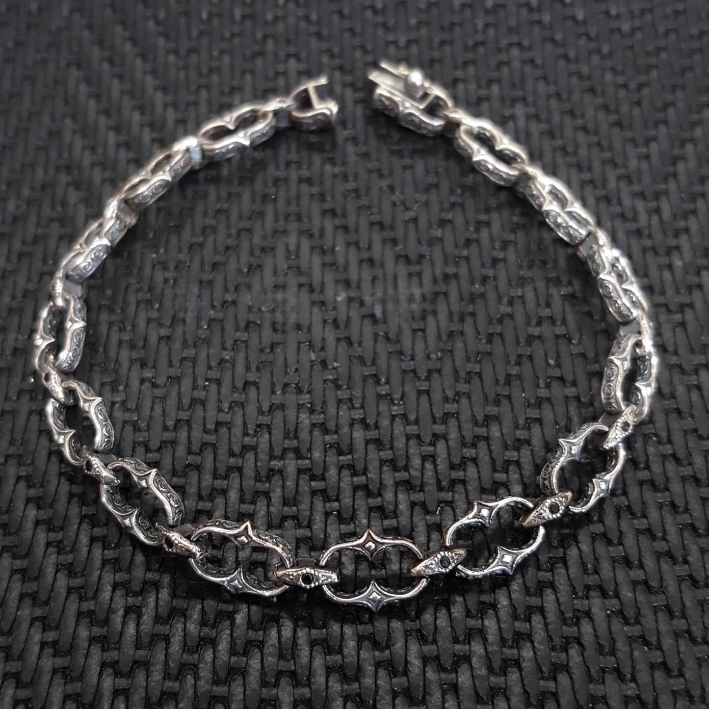 925K Sterling Silver Embroidered Handmade Men Bracelet Jewellery