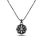 925 Sterling Silver Compass Oxidized Necklace