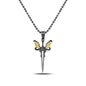 925 Sterling Silver Angel Sword Oxidized Necklace