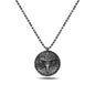 925 Sterling Silver Eagle Medallion Oxidized Necklace