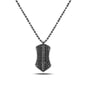 925 Sterling Silver Gray Shield Necklace