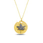 925 Sterling Silver Maple Leaf Medallion Necklace