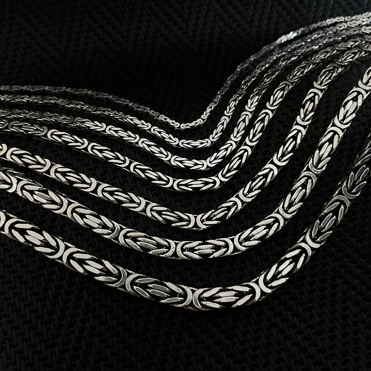 925 Sterling Silver Byzantine Chain Men Necklace