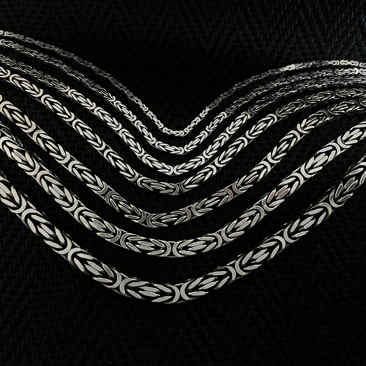 925 Sterling Silver Byzantine Chain Men Necklace